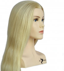 Манекен-голова с плечами 100% натуральный, блонд - Фото 3