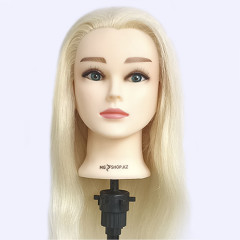 Манекен-голова 100% натуральный, блонд, увеличенный объем волос - Фото 1