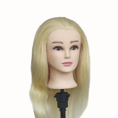 Манекен-голова 100% натуральный, блонд, увеличенный объем волос - Фото 2