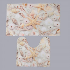 Набор ковриков для ванной и туалета «Ракушки» - Фото 1