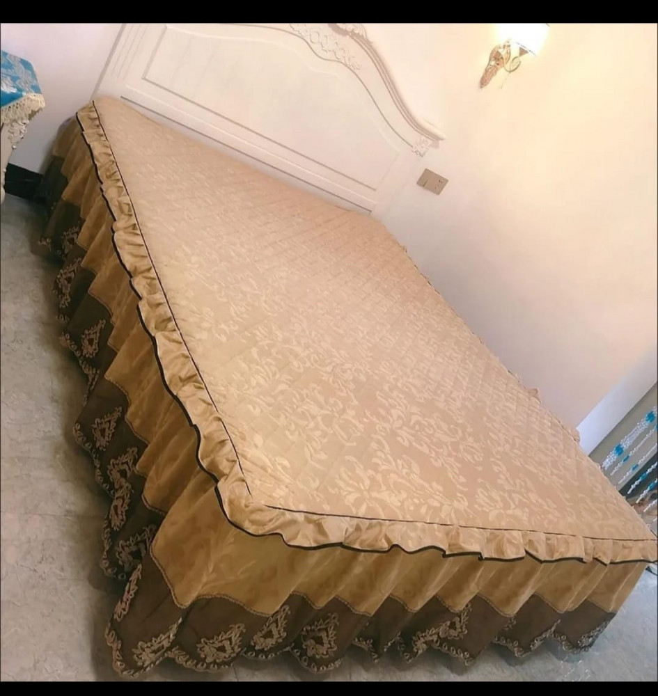 Элегантное покрывало на двуспальную кровать, кофе с молоком, 200×220 см