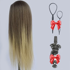 Манекен-голова женская, волос искусственный, русый омбре 65-70 см - Фото 1