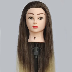 Манекен-голова женская, волос искусственный, русый омбре 65-70 см - Фото 2