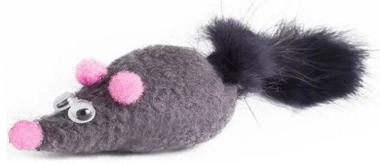 Игрушка для кошек «Мышь M с норковым хвостом»