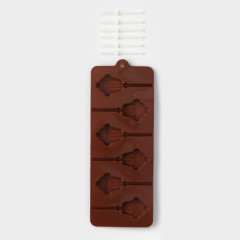 Форма силиконовая для для леденцов, с палочками «Кексик» - Фото 1