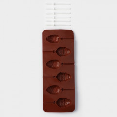 Форма силиконовая для для леденцов, с палочками «Пасхальный кролик» - Фото 1