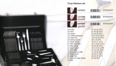 Набор столовых приборов Straight Gold (72 предмета) в кейсе - Фото 1