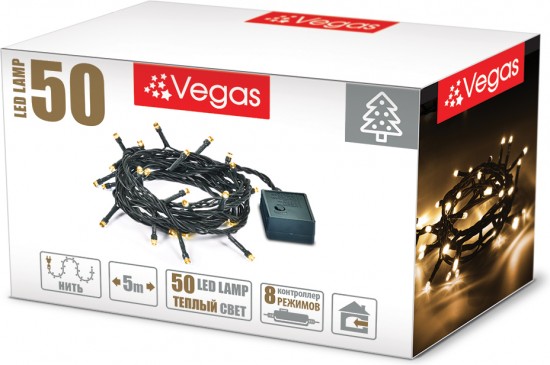 Электрогирлянда «Нить», 50 LED, 5 м
