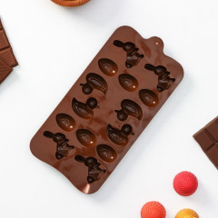 Форма силиконовая для льда и кондитерских украшений «Зайцы, утки и яйца» - Фото 2