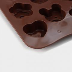 Форма силиконовая для льда и кондитерских украшений «Мишка, цветок, сердце» - Фото 3