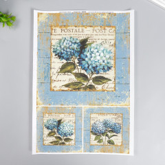 Набор карт декупажных «Лаванда и гортензии» - Фото 1