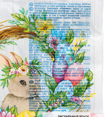 Салфетки бумажные «Пасхальный венок с кроликом» - Фото 2