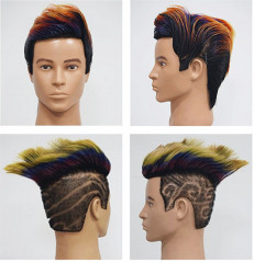 Манекен голова мужской, волос 100% натуральный, черный, 15-20 см - Фото 3