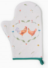 Варежка-прихватка «Курочка и петух» - Фото 1
