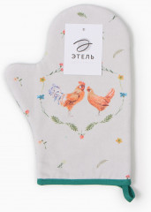 Варежка-прихватка «Курочка и петух» - Фото 3