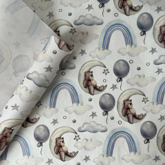 Бумага упаковочная крафтовая «Мишка на луне» - Фото 1