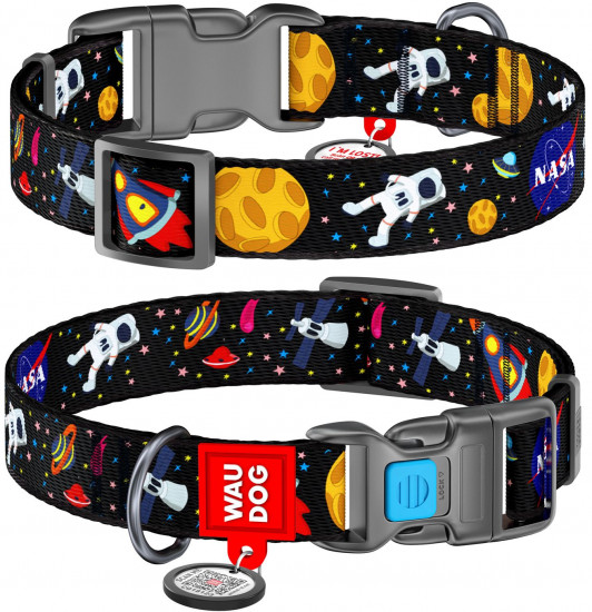 Ошейник для собак с QR-паспортом «Nasa»