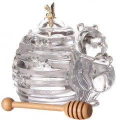 Банка для мёда (17х12,5х11 см) с деревянной палочкой - Фото 1