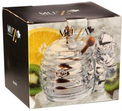 Банка для мёда (17х12,5х11 см) с деревянной палочкой - Фото 2