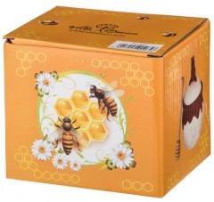 Банка для мёда (400 мл) с деревянной палочкой - Фото 1