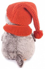 Басик в вязаной  шапке и шарфе, 19 см - Фото 1