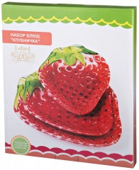 Набор блюд «Клубничка» (3 штуки) - Фото 1