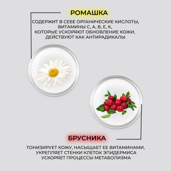 Пена-гель для лица «Ромашка и брусника»