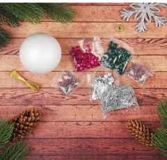 Новогодний шар с пайетками №5 - Фото 1