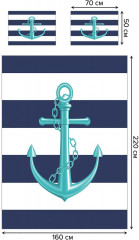 Комплект постельного белья «Блестящий якорь» - Фото 2