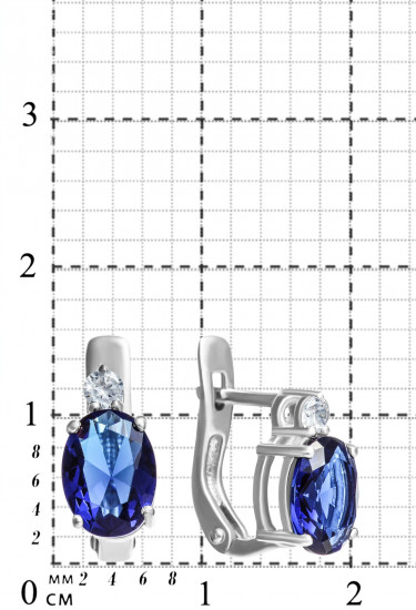 Серьги из серебра с фианитом