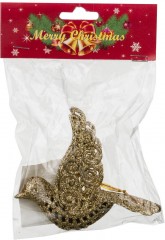 Елочное украшение «Райская птичка» (12 см) золотой - Фото 1