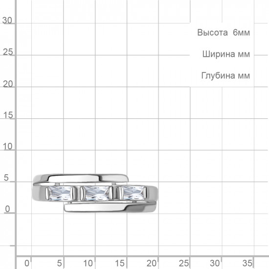 Кольцо из серебра с фианитами