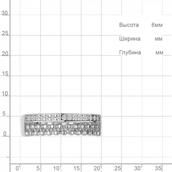 Кольцо из серебра с фианитами