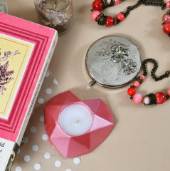 Свеча декоративная с подсвечником «Сердце грань» - Фото 4