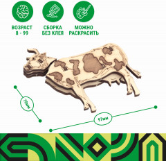 Конструктор деревянный «Коровка Дора» - Фото 8