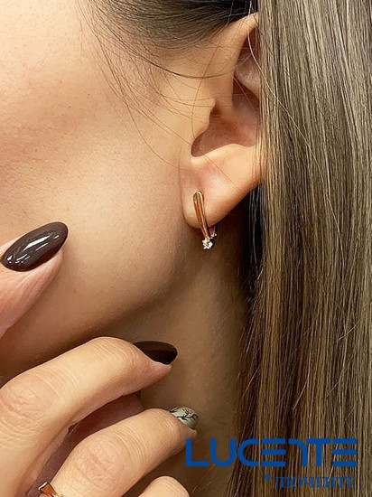 Серьги из серебра с фианитом