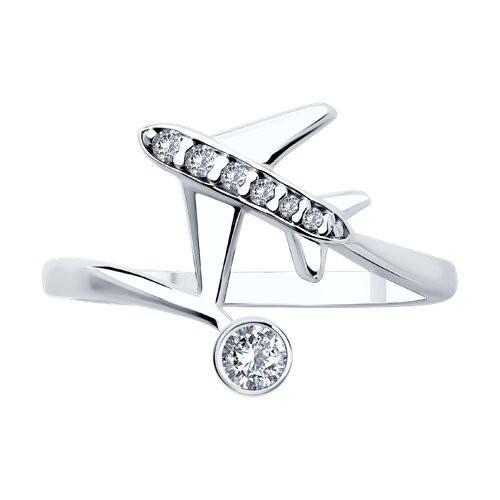 Кольцо из серебра с фианитами