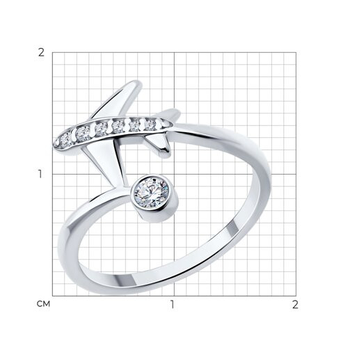 Кольцо из серебра с фианитами