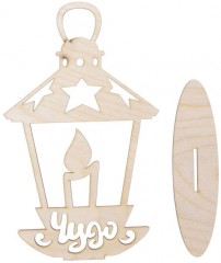 Деревянная фигурка на подставке «Фонарик» - Фото 2