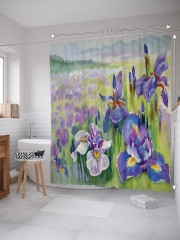 Штора для ванной «Акварельные ирисы» - Фото 1