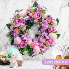 Венок пасхальный «Сиреневый шарм» - Фото 1