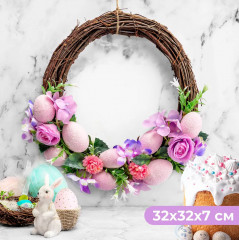 Венок пасхальный «Сиреневый шарм» - Фото 1