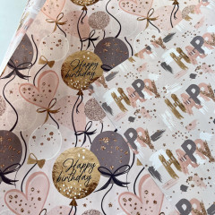 Бумага упаковочная двухсторонняя «Шарики Happy birthday» Серый - Фото 3