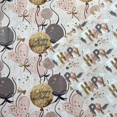 Бумага упаковочная двухсторонняя «Шарики Happy birthday» Серый - Фото 4