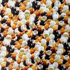 Бумага упаковочная глянцевая «Шарики с днем рождения» Черный Золото - Фото 1