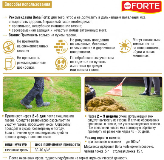 Удобрение «Газонное с защитой от мха»