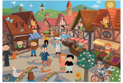 Набор пазлов «Деревня и город» - Фото 2