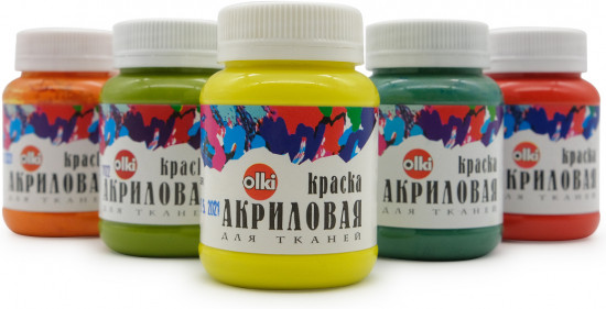 Краска акриловая для ткани, охра желтая