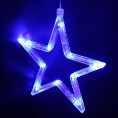 Гирлянда «Бахрома» Ш:2,4 м, В:0,9 м, Н.С. «ЗВЕЗДЫ», LED-138-220V,контр. 8 р, СИНИЙ - Фото 1