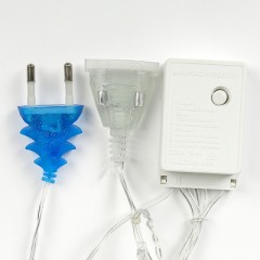 Гирлянда «Бахрома» Ш:2,4 м, В:0,9 м, Н.С. «СНЕЖИНКИ», LED-150-220V,контр. 8 р, СИНИЙ - Фото 4